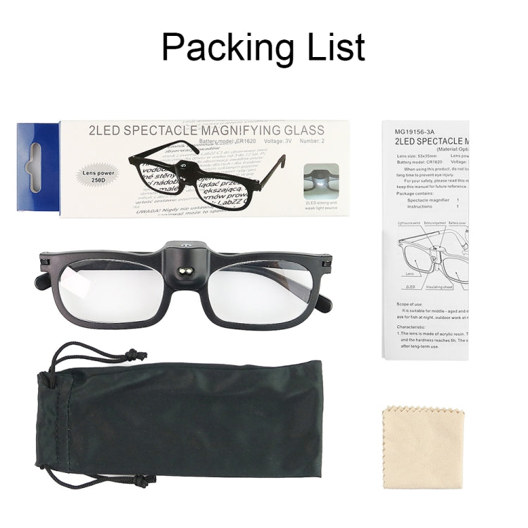 Glasses-Type Painting and Reading Magnifying Glass with 2LED Lights, Specification: 19156-3A - Consumer Electronics by buy2fix | Online Shopping UK | buy2fix