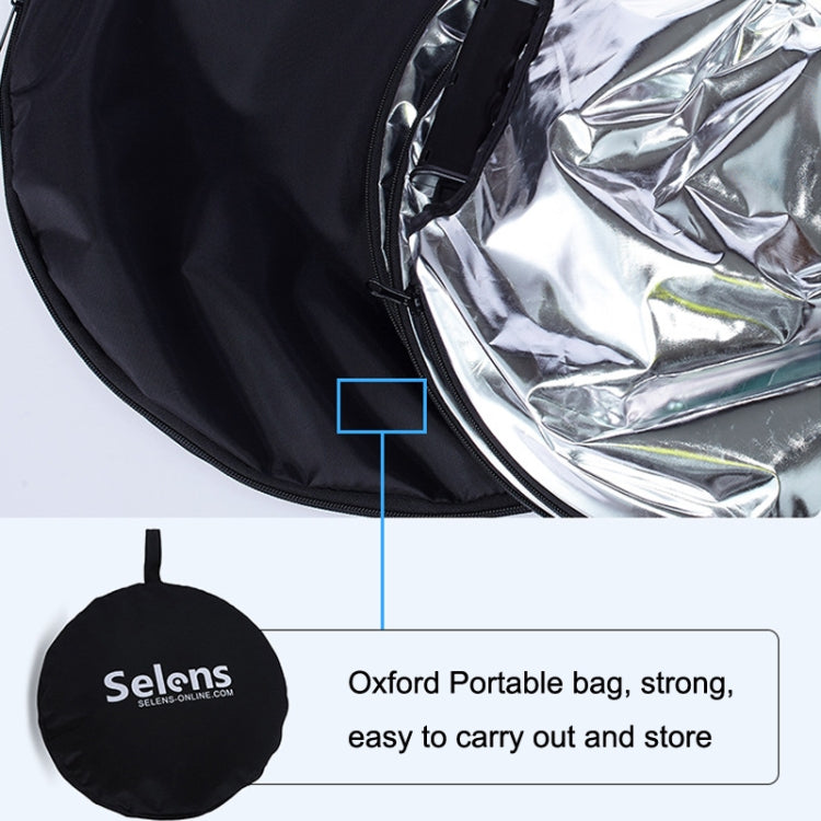 Selens  5 In 1 (Gold / Silver  / White / Black / Soft Light) Folding Reflector Board, Size: 110cm Round - Camera Accessories by Selens | Online Shopping UK | buy2fix