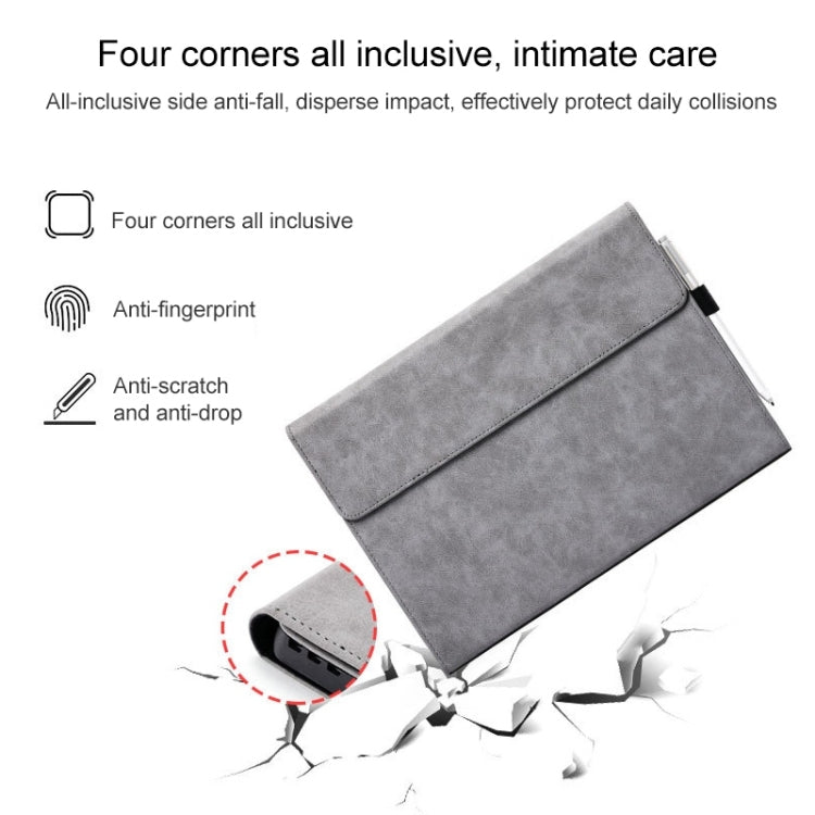 For Microsoft Surface Pro 9 Tablet Protective Case Holder(Microfiber Lambskin Texture Gray Case) - Others by buy2fix | Online Shopping UK | buy2fix
