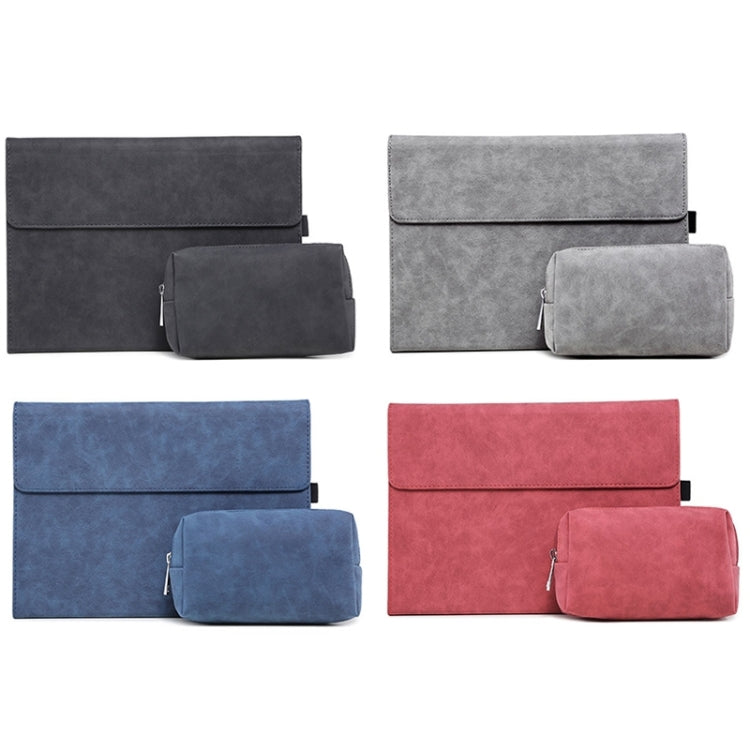 For Microsoft Surface Pro 8 Tablet Protective Case Holder(South African Sheepskin Gray Case + Power Supply Bag) - Others by buy2fix | Online Shopping UK | buy2fix