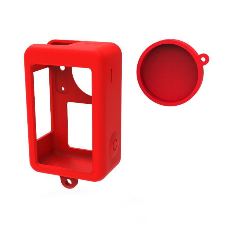 For DJI Osmo Action 3 Silicone Protective Case Lens Cap(Red) - DJI & GoPro Accessories by buy2fix | Online Shopping UK | buy2fix