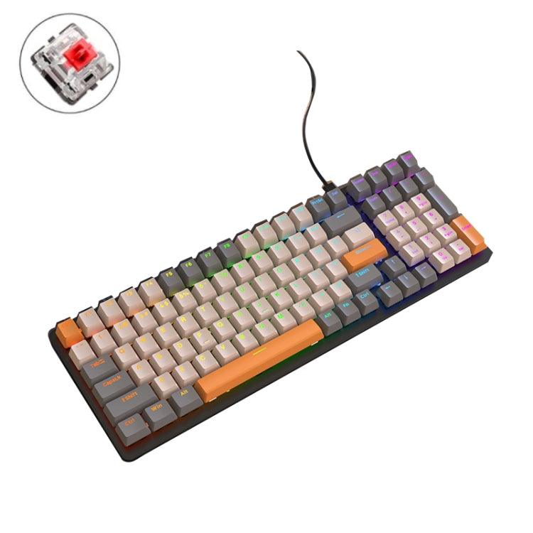 ZIYOU LANG  K3 100 Keys Game Glowing Wired Mechanical Keyboard, Cable Length: 1.5m, Style: Micro Light Version Red Axis - Wired Keyboard by ZIYOU LANG | Online Shopping UK | buy2fix