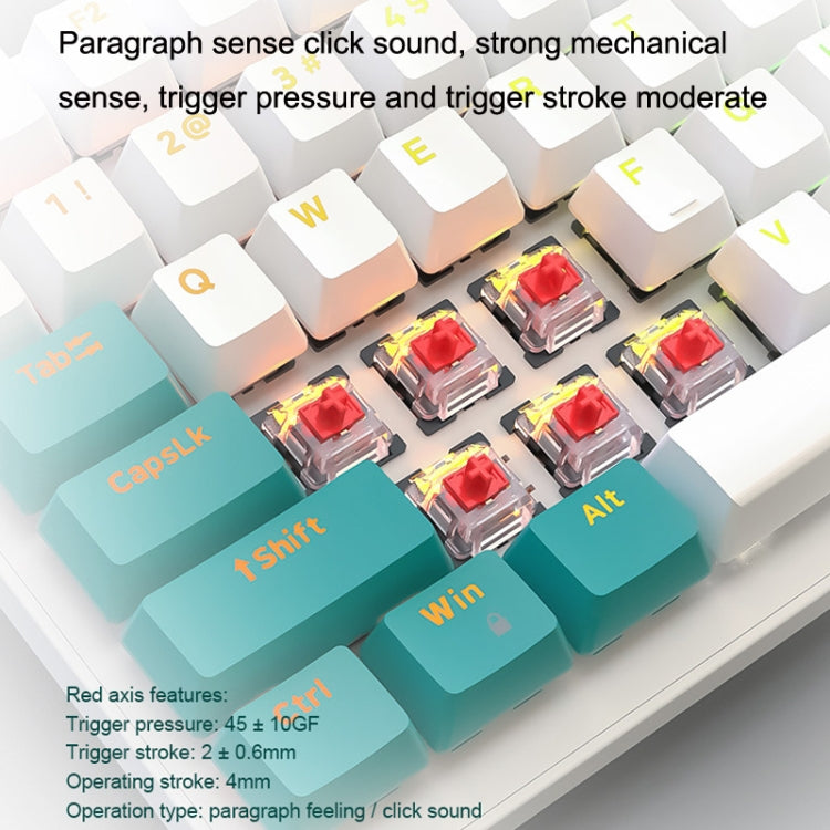 ZIYOU LANG  K3 100 Keys Game Glowing Wired Mechanical Keyboard, Cable Length: 1.5m, Style:  Water Green Version Red Axis - Wired Keyboard by ZIYOU LANG | Online Shopping UK | buy2fix