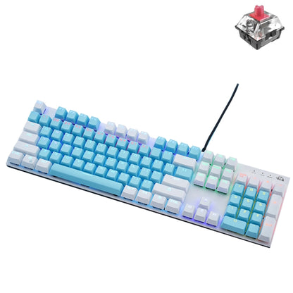 ZIYOU LANG K1 104 Keys Office Punk Glowing Color Matching Wired Keyboard, Cable Length: 1.5m(Blue White Red Axis) - Wired Keyboard by ZIYOU LANG | Online Shopping UK | buy2fix