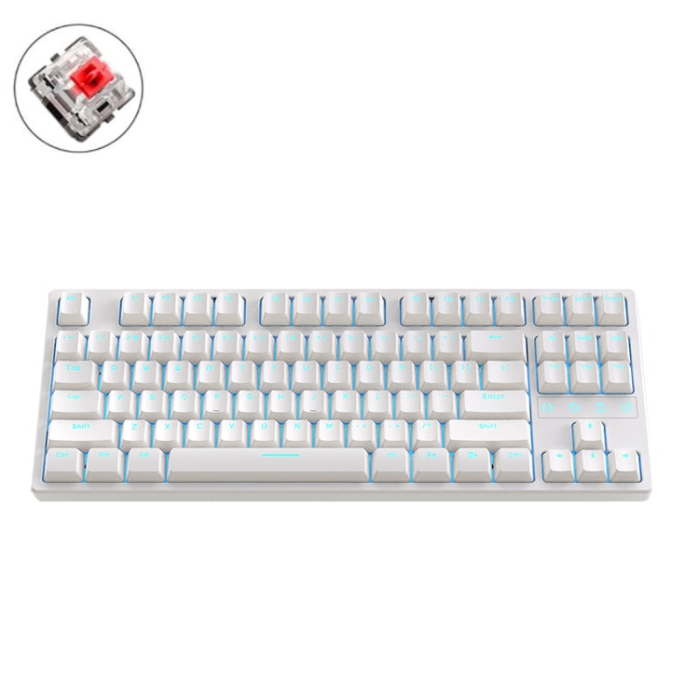 ZIYOU LANG K87 87-Keys Hot-Swappable Wired Mechanical Keyboard, Cable Length: 1.5m, Style: Red Shaft (White Ice Blue Light) - Wired Keyboard by ZIYOU LANG | Online Shopping UK | buy2fix