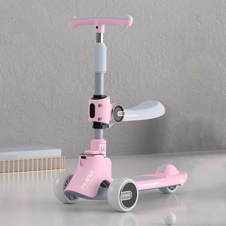 MIJIAQI 01 3 In 1 Multifunctional Foldable Children Scooter with Music and Lights, Spec: Pink Seat - Electric Scooters by MIJIAQI | Online Shopping UK | buy2fix