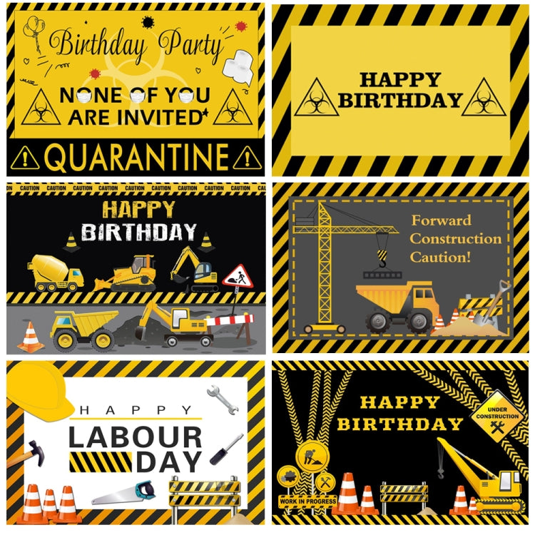 1.5m x 1m  Construction Vehicle Series Happy Birthday Photography Background Cloth(MSD00212) - Camera Accessories by buy2fix | Online Shopping UK | buy2fix