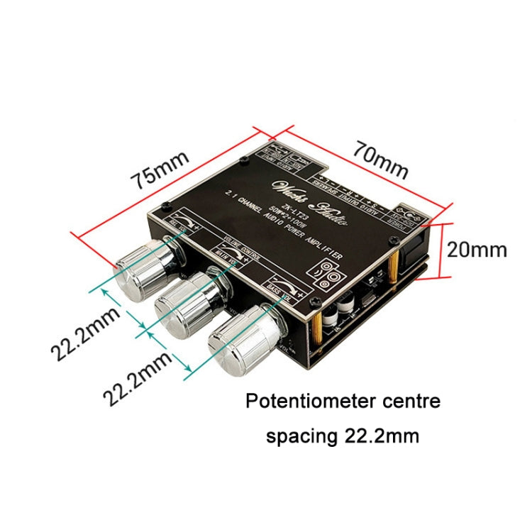 LT22 15W+30W 2.1 Channel TWS Bluetooth Audio Receiver Amplifier Module With Subwoofer - Consumer Electronics by buy2fix | Online Shopping UK | buy2fix