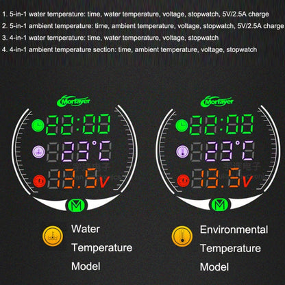 Morfayer YL-M05 5 In 1 Environmental Temperature Model 9-24V LED Night Vision Motorcycle Modification Instrument - In Car by buy2fix | Online Shopping UK | buy2fix