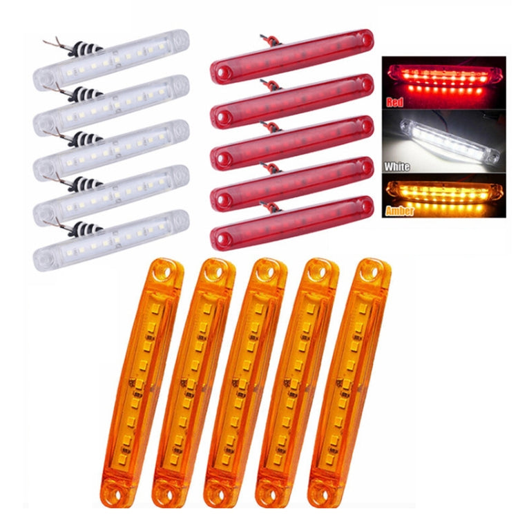 MK-224 10pcs 12-24V Truck Trailer 9LED Side Light Tail Lamp Signal Light(Red) - In Car by buy2fix | Online Shopping UK | buy2fix