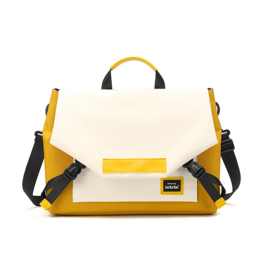 LUCKYBAT Laptop Bag Airbag Anti-drop Crossbody Handbag, Size: L 16 Inch(Turmeric White) - 15.6 - 17 inch by buy2fix | Online Shopping UK | buy2fix