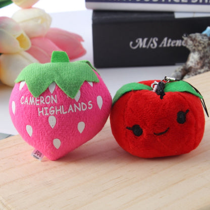 5pcs Cute Fruit And Vegetable Plush Bag Pendant Key Chain, Size: 10cm(Apple) - Key Rings by buy2fix | Online Shopping UK | buy2fix