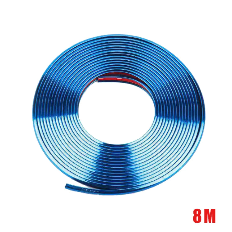 W12 8m/roll Car Universal Reflective Wheel Electroplating Decorative Strip(Blue) - In Car by buy2fix | Online Shopping UK | buy2fix