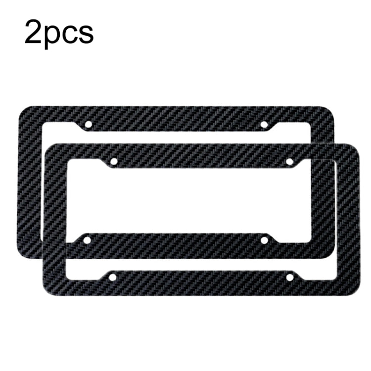 2pcs Carbon Fiber License Plate Frame Car Modification Supplies - In Car by buy2fix | Online Shopping UK | buy2fix