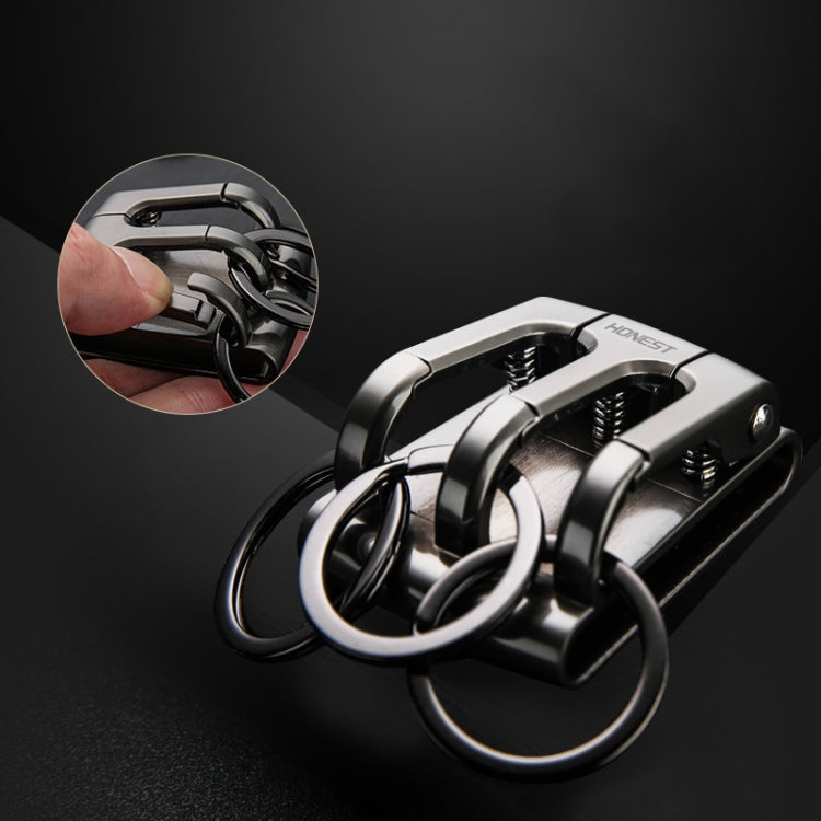 HONEST 3-ring Car Keychain Waist-hanging Anti-loss Keychain For Men(Black) - In Car by HONEST | Online Shopping UK | buy2fix