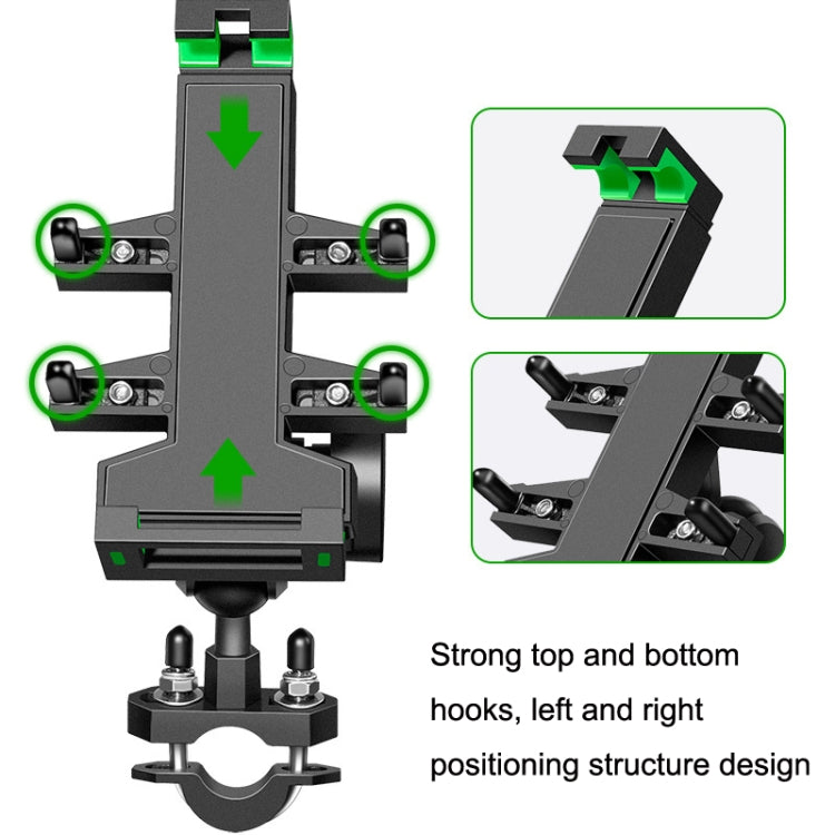 A02 Motorcycle Mobile Phone Navigation Bracket Car Riding Anti-shock Aluminum Alloy Rack(Rearview Mirror Model) - In Car by buy2fix | Online Shopping UK | buy2fix