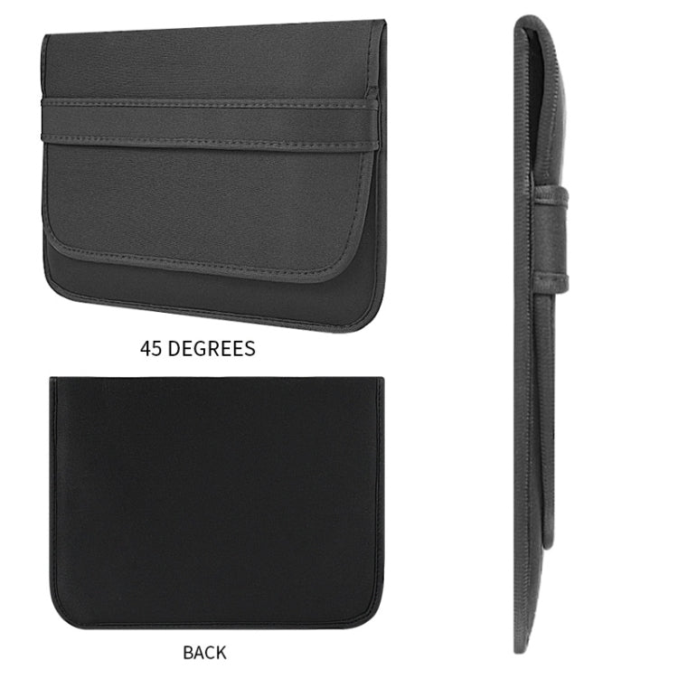 13 Inch Neoprene Laptop Lining Bag Horizontal Section Flap Clutch Bag(Black) - 13.3 inch by buy2fix | Online Shopping UK | buy2fix