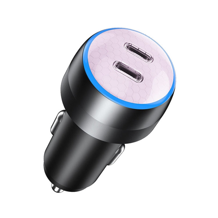 IBD355-2C PD20W+PD20W Smart Car Mobile Phone Charger(Pink) - In Car by buy2fix | Online Shopping UK | buy2fix