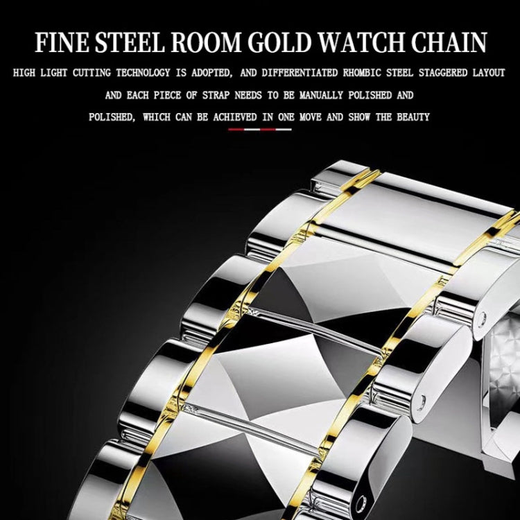 BINBOND B5552 Luminous Multifunctional Business Calendar Quartz Watch(Inter-gold-Gray) - Metal Strap Watches by BINBOND | Online Shopping UK | buy2fix
