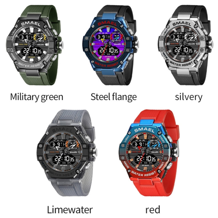 SMAEL 8066 Outdoor Electronic Sports Watch Alloy Colorful Multifunctional Men Watch(Army Green) - Sport Watches by SMAEL | Online Shopping UK | buy2fix