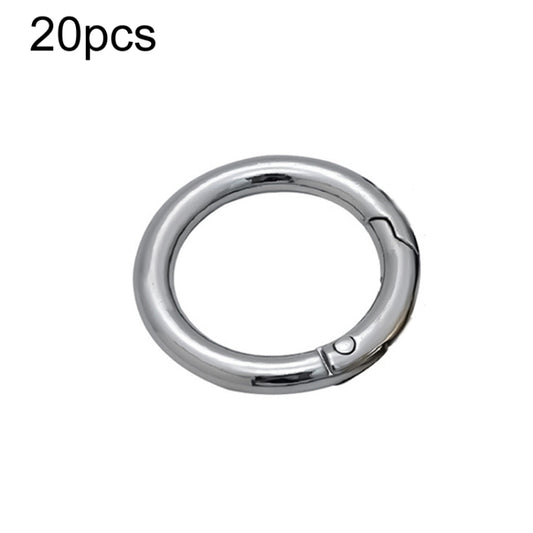 20pcs Zinc Alloy Spring Ring Metal Open Bag Webbing Keychain, Specification: 3 Points Silver - In Car by buy2fix | Online Shopping UK | buy2fix