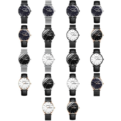 BINBOND B3820 30M Waterproof Ultra-thin Quartz Luminous Starry Watch, Color: Black Leather-White-Starry - Metal Strap Watches by BINBOND | Online Shopping UK | buy2fix