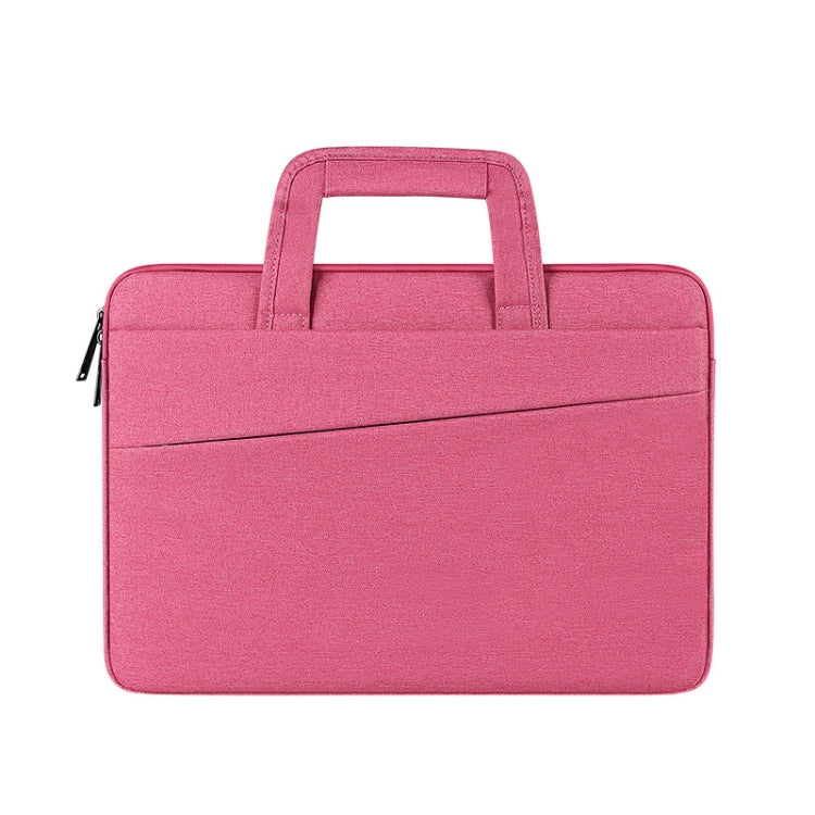 ST03 Waterproof Laptop Storage Bag Briefcase Multi-compartment Laptop Sleeve, Size: 14.1-15.4 inches(Rose Pink) - 14.1 inch by buy2fix | Online Shopping UK | buy2fix