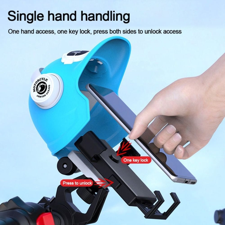 Small Helmet Sunscreen Phone Stand Bracket Motorcycle Mobile Phone Holder,Spec: Rearview Mirror Blue -  by buy2fix | Online Shopping UK | buy2fix