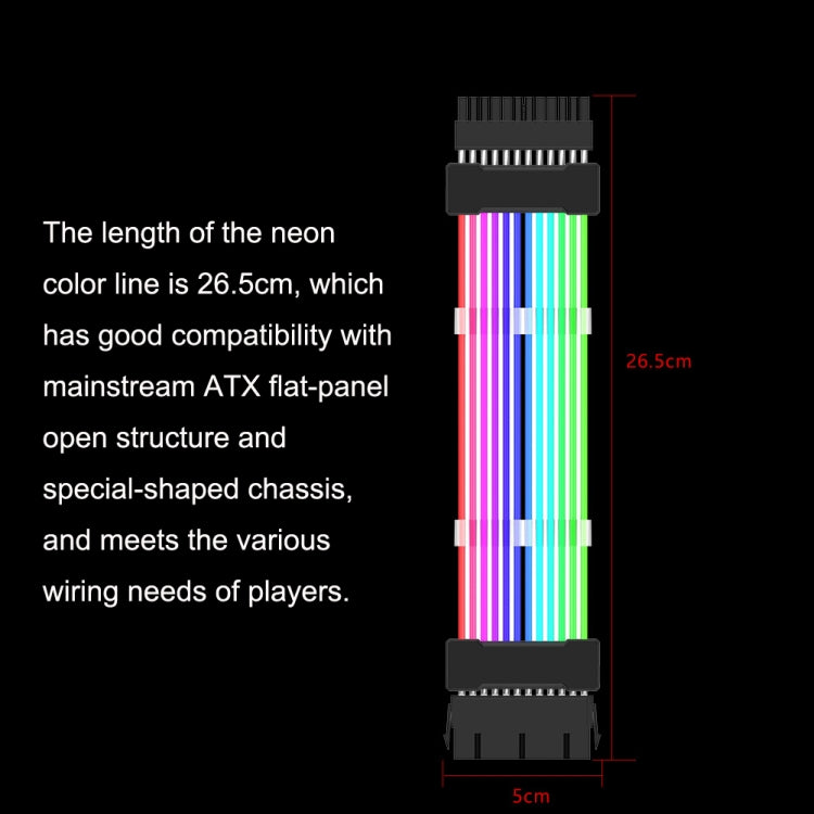 Double 8pin Graphics Card Power Supply Wire Black 5V ARGB Neon Color Line -  by buy2fix | Online Shopping UK | buy2fix