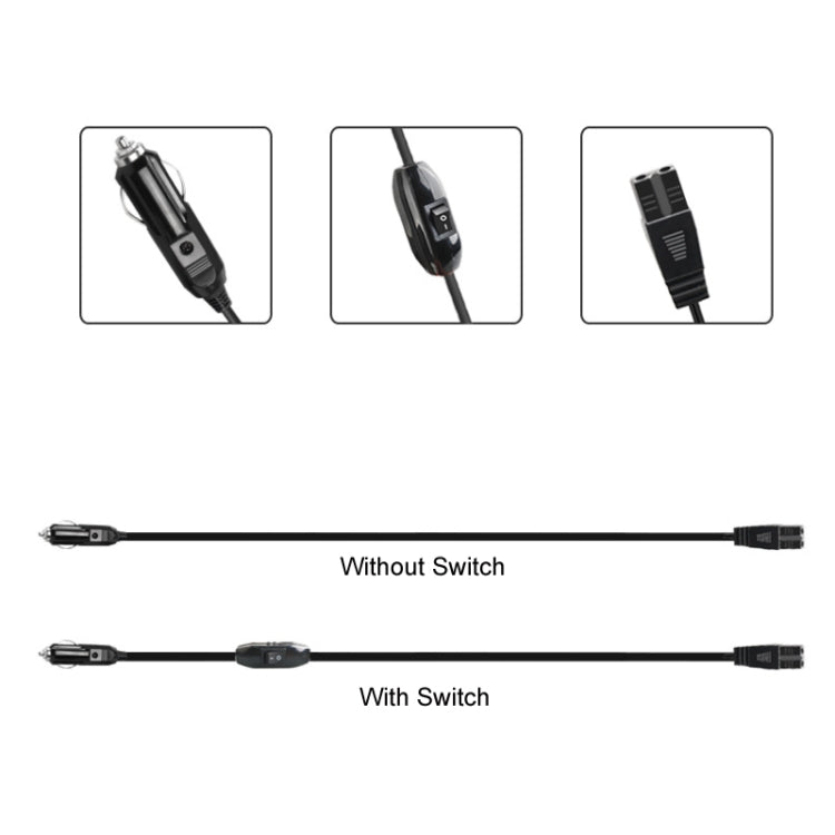 12V/24V Car Refrigerator Cable B Suffix Cigarette Lighter Plug Power Cord, Length: 4m With Switch -  by buy2fix | Online Shopping UK | buy2fix