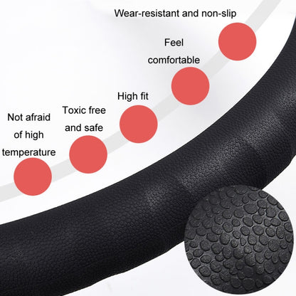 Silicone Non-slip Wear-resistant Steering Wheel Cover, Size: 37-42cm(Black) -  by buy2fix | Online Shopping UK | buy2fix