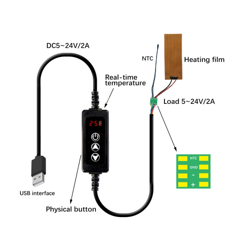 W-3301 Intelligent Digital Display Thermostat Pet Heating Pad Milk Warmer Thermostat Controller(Black) - Thermostat & Thermometer by buy2fix | Online Shopping UK | buy2fix