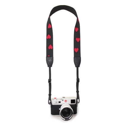 Embroidered Heart Pattern SLR Camera Strap Mirrorless Camera Love Lanyard(Spades-A-Metal Ring) - Camera Strap by buy2fix | Online Shopping UK | buy2fix