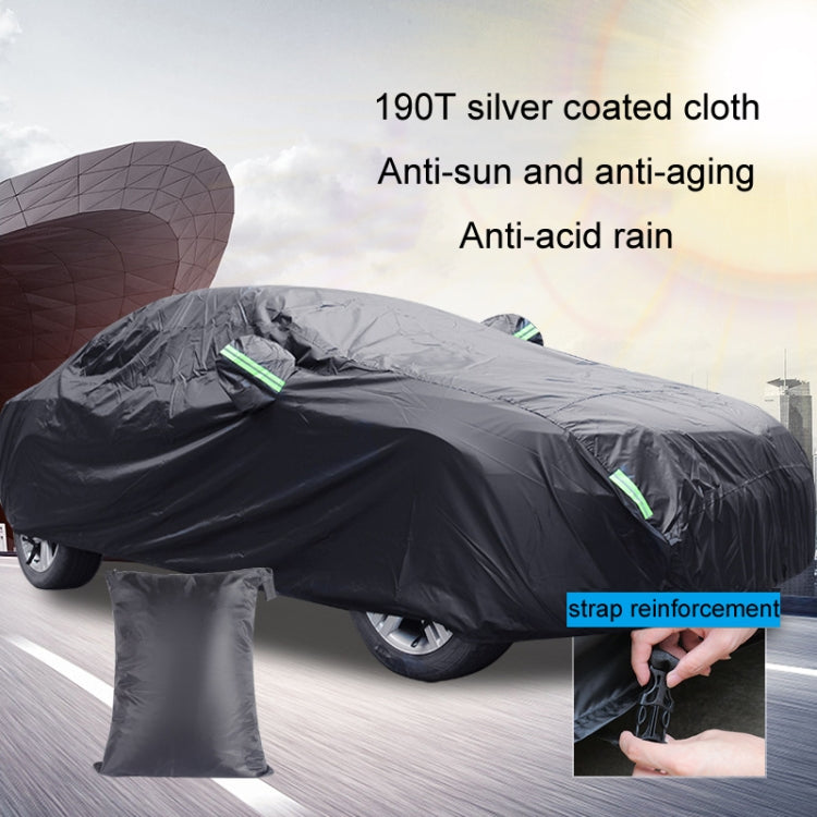 190T Silver Coated Cloth Car Rain Sun Protection Car Cover with Reflective Strip, Size: XXL -  by buy2fix | Online Shopping UK | buy2fix