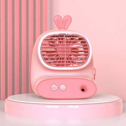 CS1319 Desktop Small Hydrating Spray Cartoon Fan Rechargeable Silent Humidifying Fan(Bunny Pink) - Electric Fans by buy2fix | Online Shopping UK | buy2fix