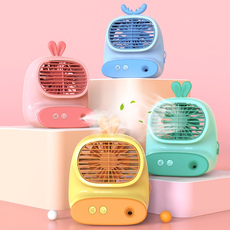 CS1319 Desktop Small Hydrating Spray Cartoon Fan Rechargeable Silent Humidifying Fan(Bunny Pink) - Electric Fans by buy2fix | Online Shopping UK | buy2fix