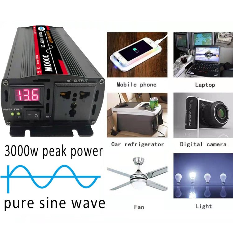 8000W 12V to 220V High Power Car Pure Sine Wave Inverter Power Converter - Pure Sine Wave by buy2fix | Online Shopping UK | buy2fix