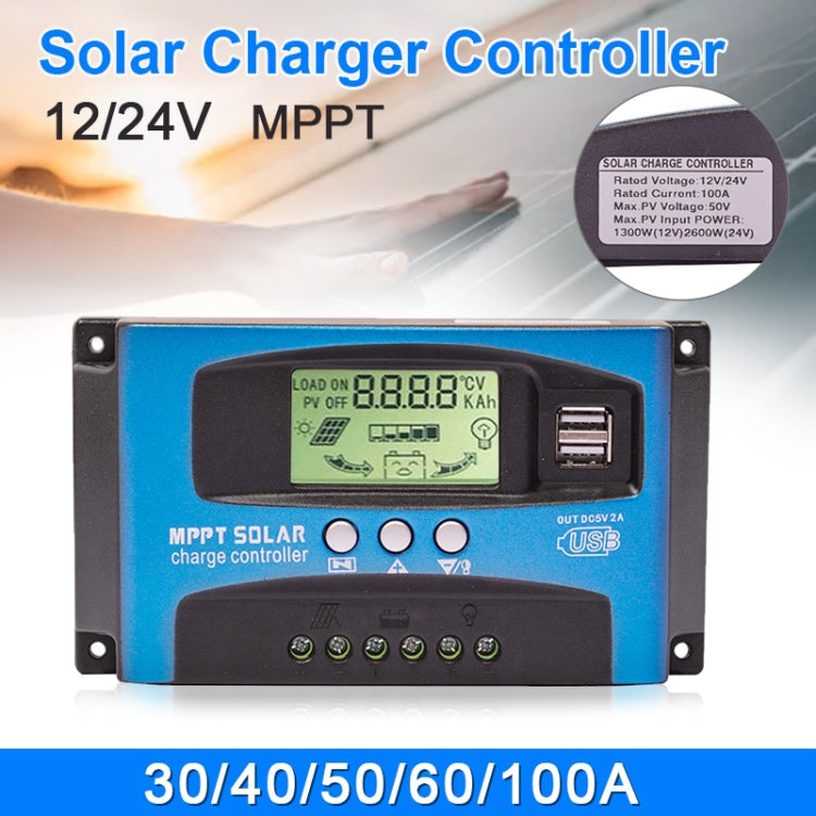 YCX-003 30-100A Solar Charging Controller with LED Screen & Dual USB Port Smart MPPT Charger, Model: 12/24V 40A - Others by buy2fix | Online Shopping UK | buy2fix