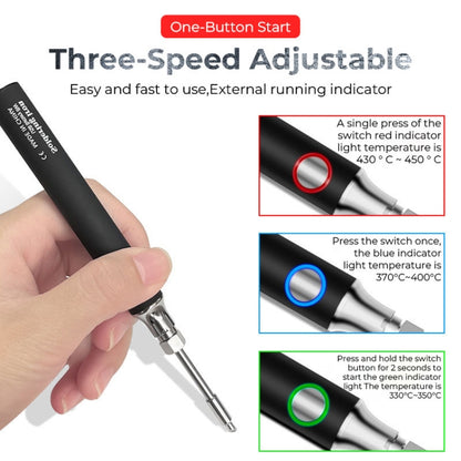 8W USB 5V Cordless Soldering Iron Low Voltage Soldering Pen(Gray) - Electric Soldering Iron by buy2fix | Online Shopping UK | buy2fix