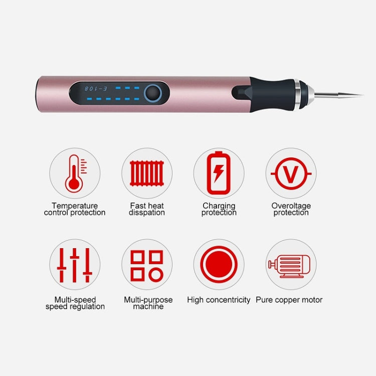 E108 59pcs/set Wireless Portable USB Rechargeable Mini Electric Drill Pen(Silver) - Abrasive Tools & Accessories by buy2fix | Online Shopping UK | buy2fix