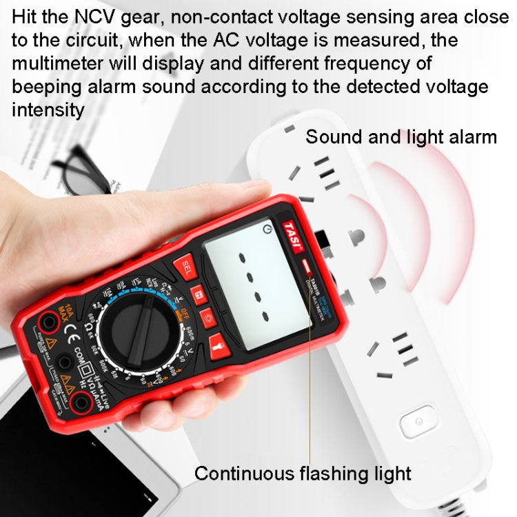 TASI TA801A Digital Multimeter Fully Automatic Multifunctional Digital Current Meter(Manual Model, Without Capacitor Measurement) - Digital Multimeter by TASI | Online Shopping UK | buy2fix