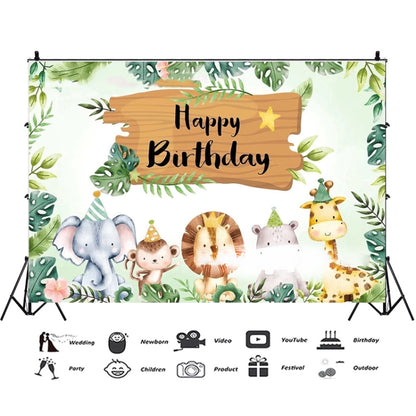 150x100cm Animal Kids Birthday Party Backdrop Cloth Tapestry Decoration Backdrop Banner Cloth -  by buy2fix | Online Shopping UK | buy2fix