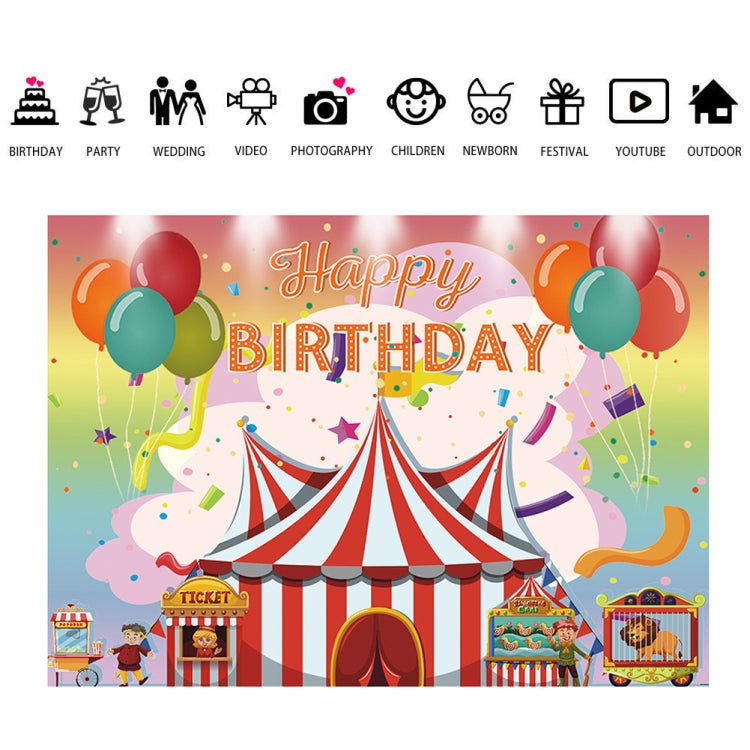 150x100cm Children Birthday Background Cloth Carnival Gay Party Birthday Theme Background Banner Circus Background Hanging Flag -  by buy2fix | Online Shopping UK | buy2fix