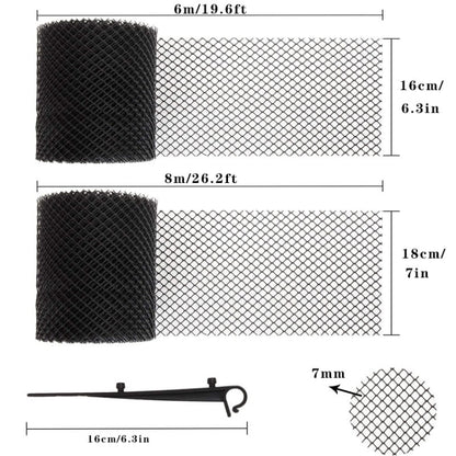 Plastic Gutter Guard Prevent Leaves or Debris From Clogging Downspouts and Drains, Width x Length: 18cm x 8m Without Nails - Pipes & Fittings by buy2fix | Online Shopping UK | buy2fix