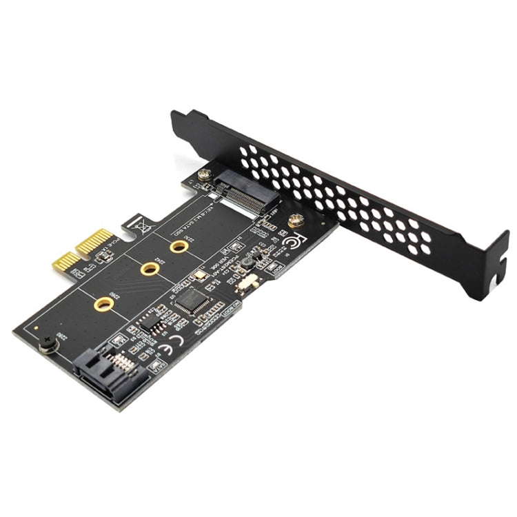 PCI-E to SATA3.0+M2 NGFF Expansion Card 6G Hard Disk Transfer Card(Black) - Add-on Cards by buy2fix | Online Shopping UK | buy2fix