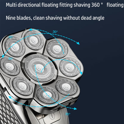 6 In 1 9 Knife Head Multifunctional USB Shaver Full Body Water Washing Shaver Men Hair Bald - Electric Shavers by buy2fix | Online Shopping UK | buy2fix