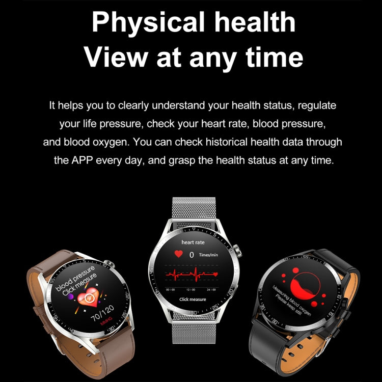 Sports Health Monitoring Waterproof Smart Call Watch With NFC Function, Color: Silver-Silver Steel+Red Silicone - Smart Watches by buy2fix | Online Shopping UK | buy2fix