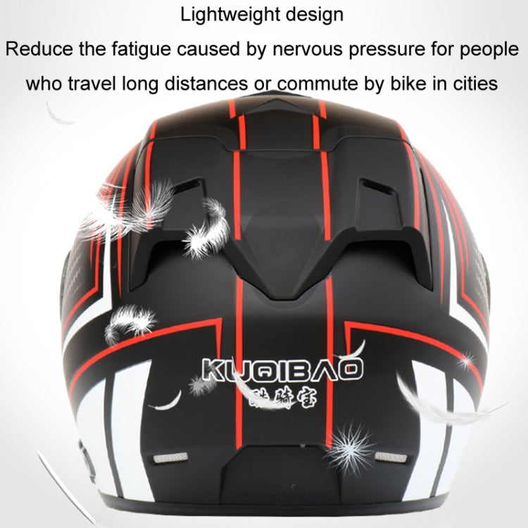 KUQIBAO Motorcycle Smart Bluetooth Sun Protection Double Lens Safety Helmet, Size: M(White Phantom Fiber+Gray Tail) - Helmets by KUQIBAO | Online Shopping UK | buy2fix
