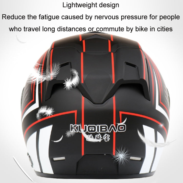 KUQIBAO Motorcycle Smart Bluetooth Sun Protection Double Lens Safety Helmet, Size: M(White+Black Tail) - Helmets by KUQIBAO | Online Shopping UK | buy2fix