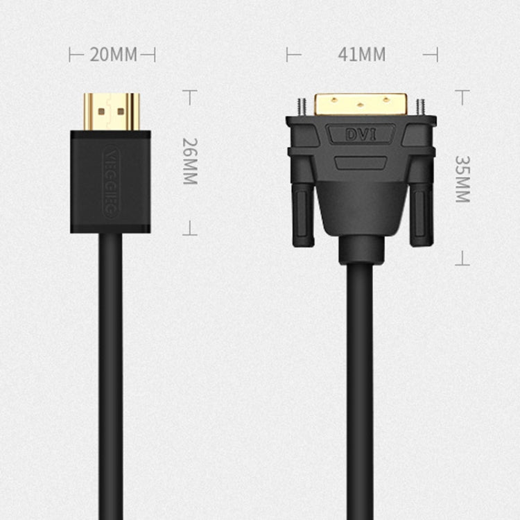 VEGGIEG HDMI To DVI Computer TV HD Monitor Converter Cable Can Interchangeable, Length: 1m - Cable by VEGGIEG | Online Shopping UK | buy2fix